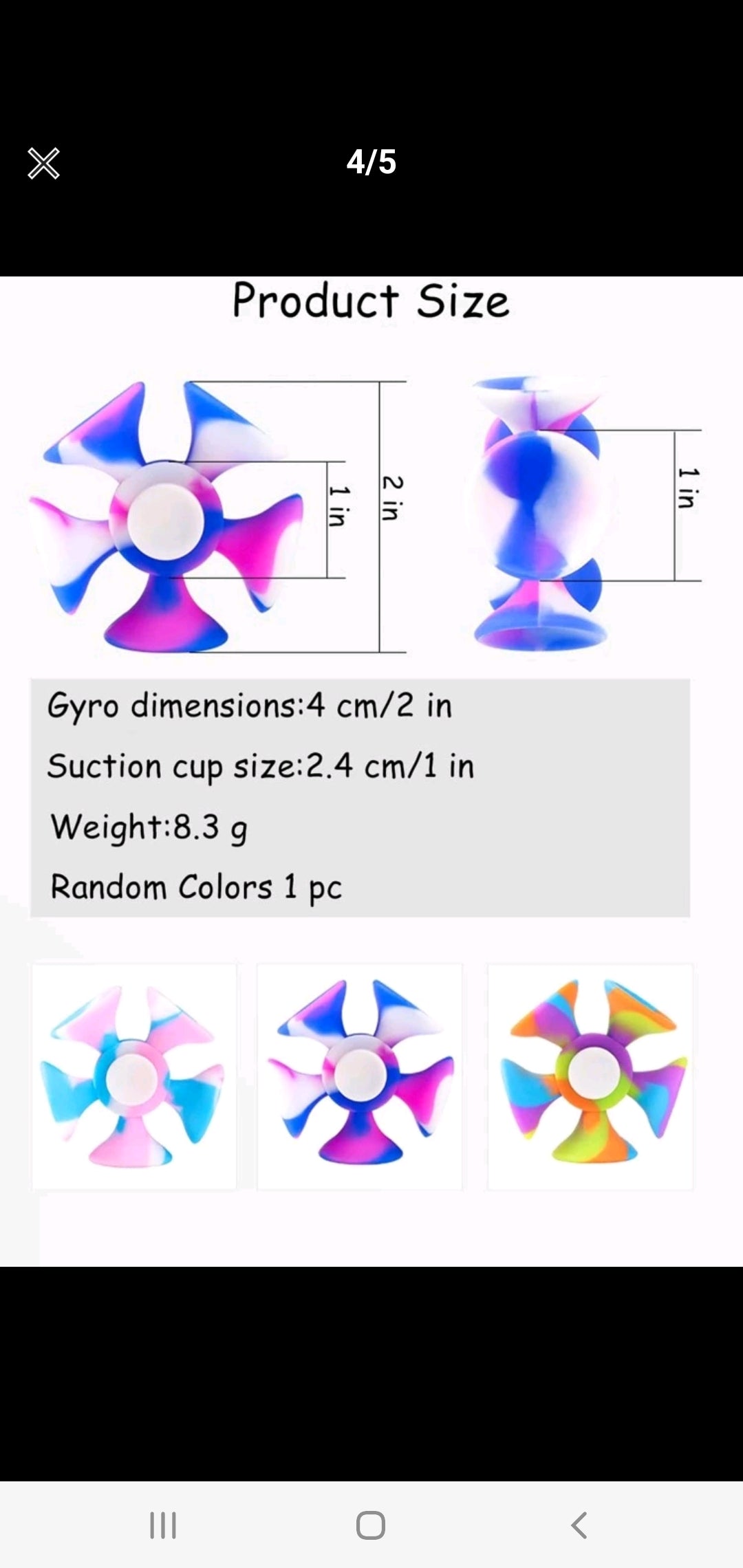 Suction fidget spinner