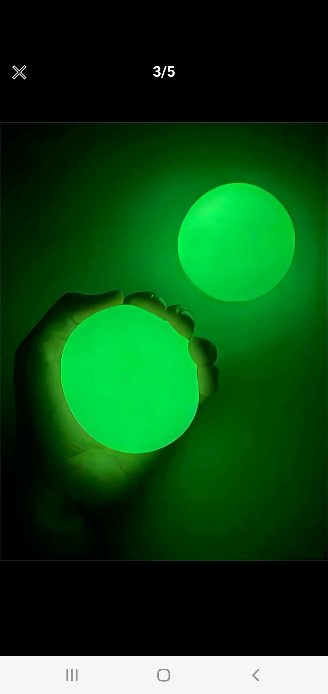 Glow in the dark squishy ball