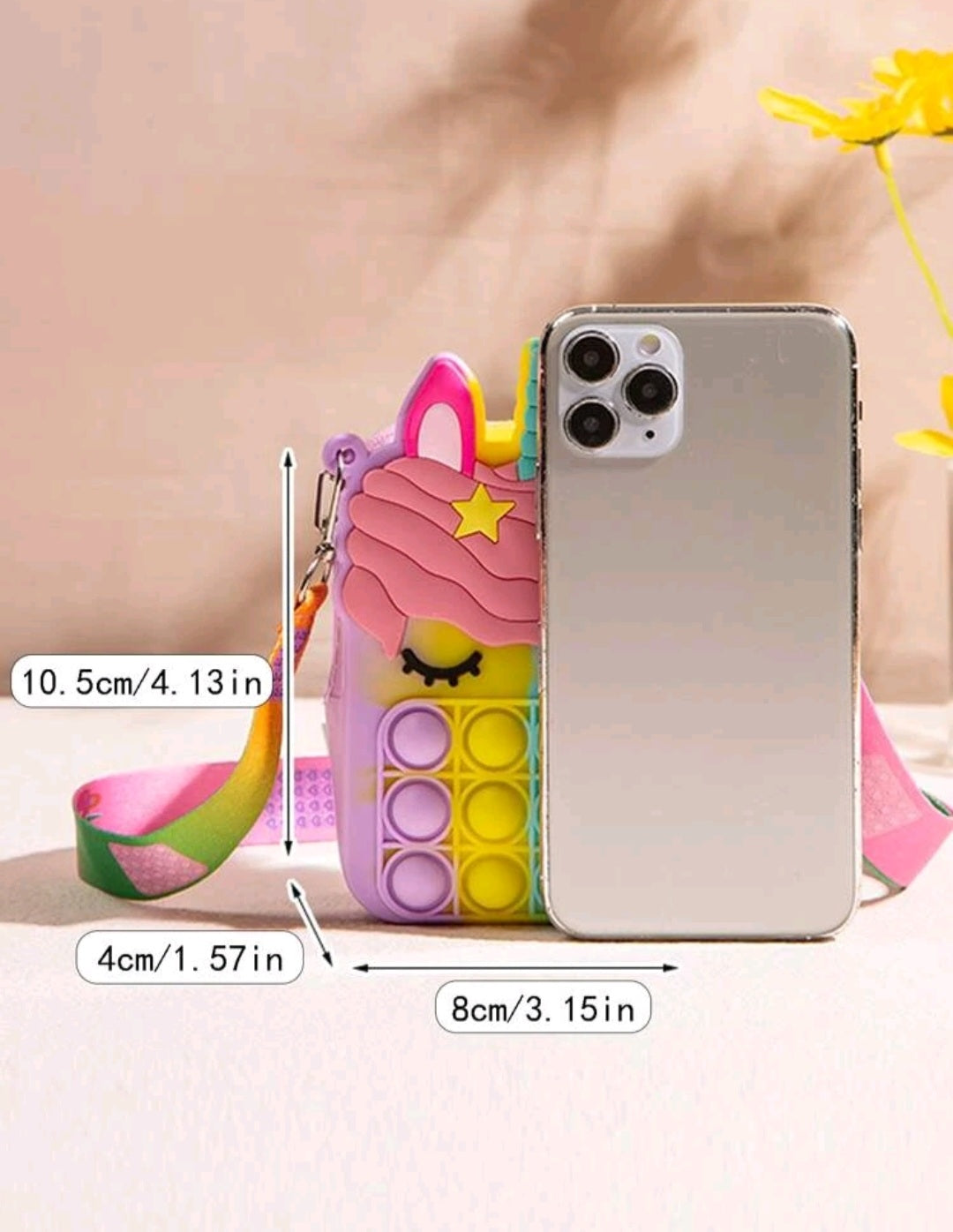 Unicorn handbag pop it ( green and dark pink)