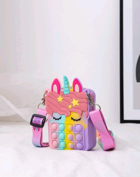 Unicorn pop it bag ( dark pink)